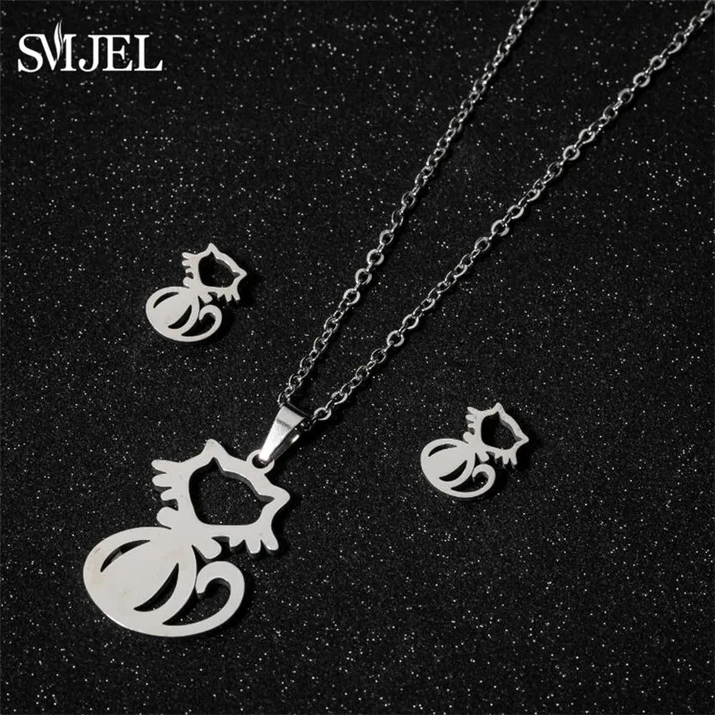 Комплект из колье и серёг нержавеющей стали