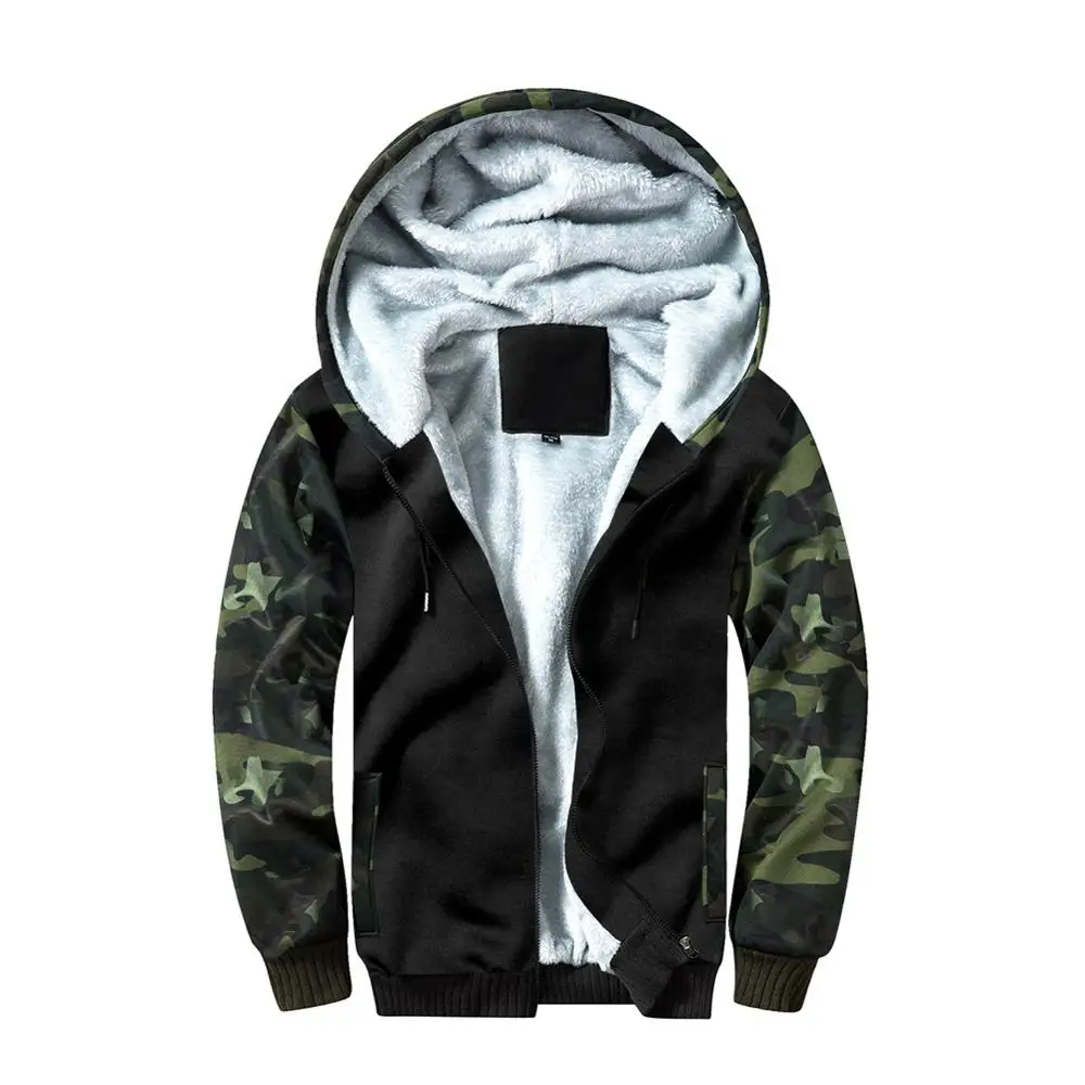 Army Green WY13 Зимние флисовые толстовки, мужские камуфляжные пальто с капюшоном на молнии, фирменный мужской спортивный костюм, толстовка, куртка-бомбер, теплая толстовка с капюшоном, размеры США/Евро - Цвет: Army Green WY13