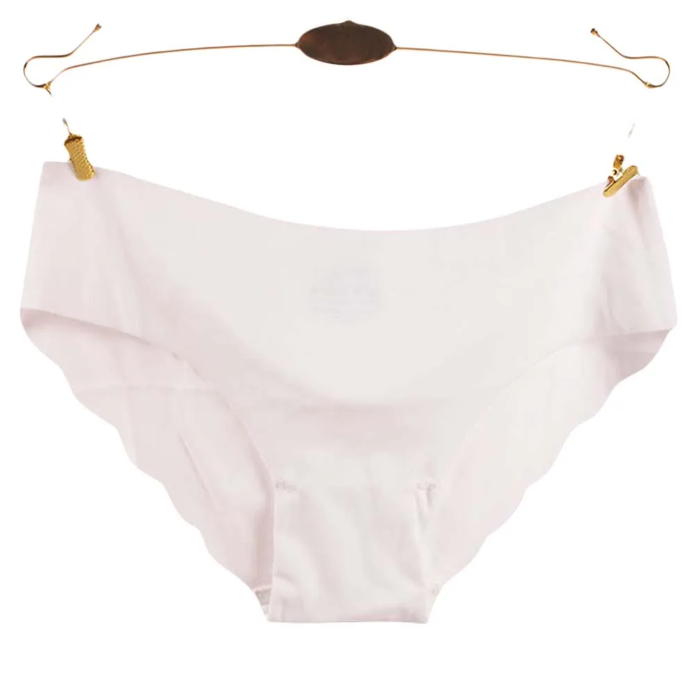 Женские трусики брифы тянущиеся однотонные ультратонкие бесшовные трусы из