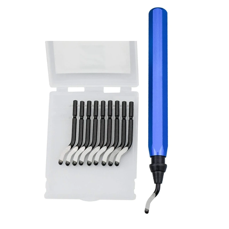  Handle Burr Metal Deburring Remover Cutting Tool with 10pcs Rotary Deburr Blades | Инструменты