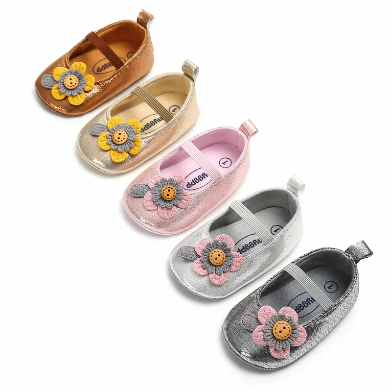 Летняя детская обувь для девочек Блестящие туфли из искусственной кожи с мягкой