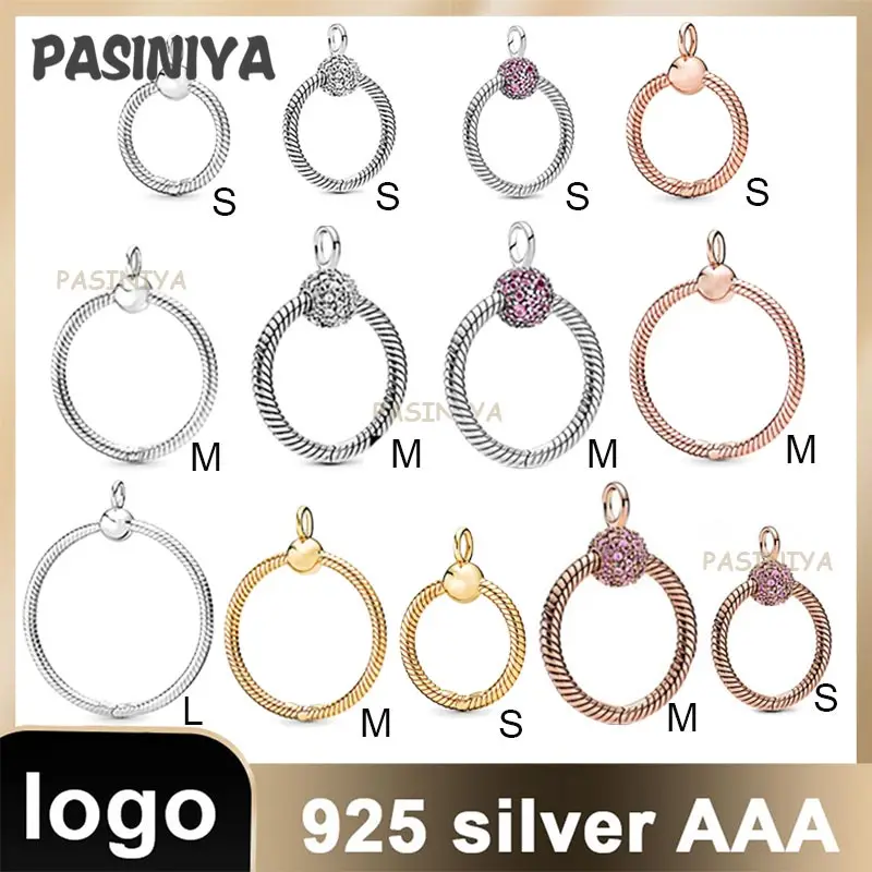 

3 925 Sterling Silver Moments O Carrier Medium O Pendant Necklaces Rose Gold Small O Charm Women Wholesale Original