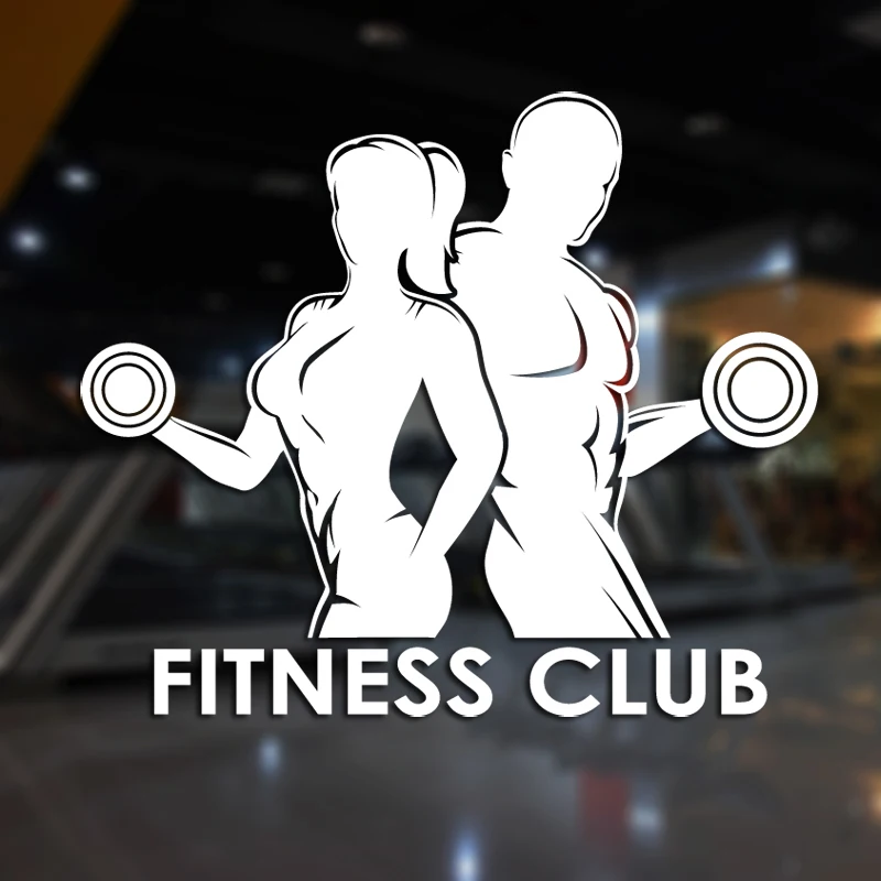 

Fitness Decal Gym Dumbbell Sticker Body-building Posters Vinyl Wall Decals Decor Mural Fitness Words Crossfit Decal Gym Sticker