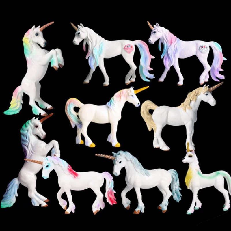 

Mini Simulation Animal Model European Mythology God horse Tianma Unicorn Pegasus Children Plastic Educational Toys Gifts