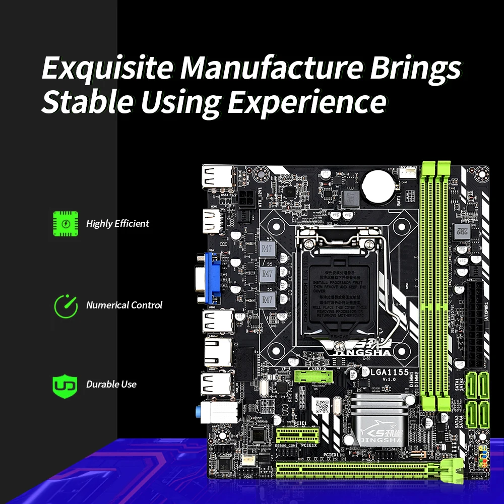 Jingsha H61 материнская плата LGA 1155 M ATX LGA1155 DDR3 Материнская Core i5 3330 CPU 32GB для ПК