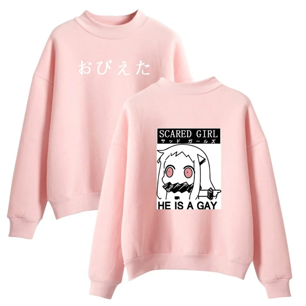 Pink Otaku/Женская толстовка с принтом манги и аниме; сезон осень-зима; длинный рукав; круглый вырез; Femme; топ с длинными рукавами; аниме-толстовка - Color: Pink