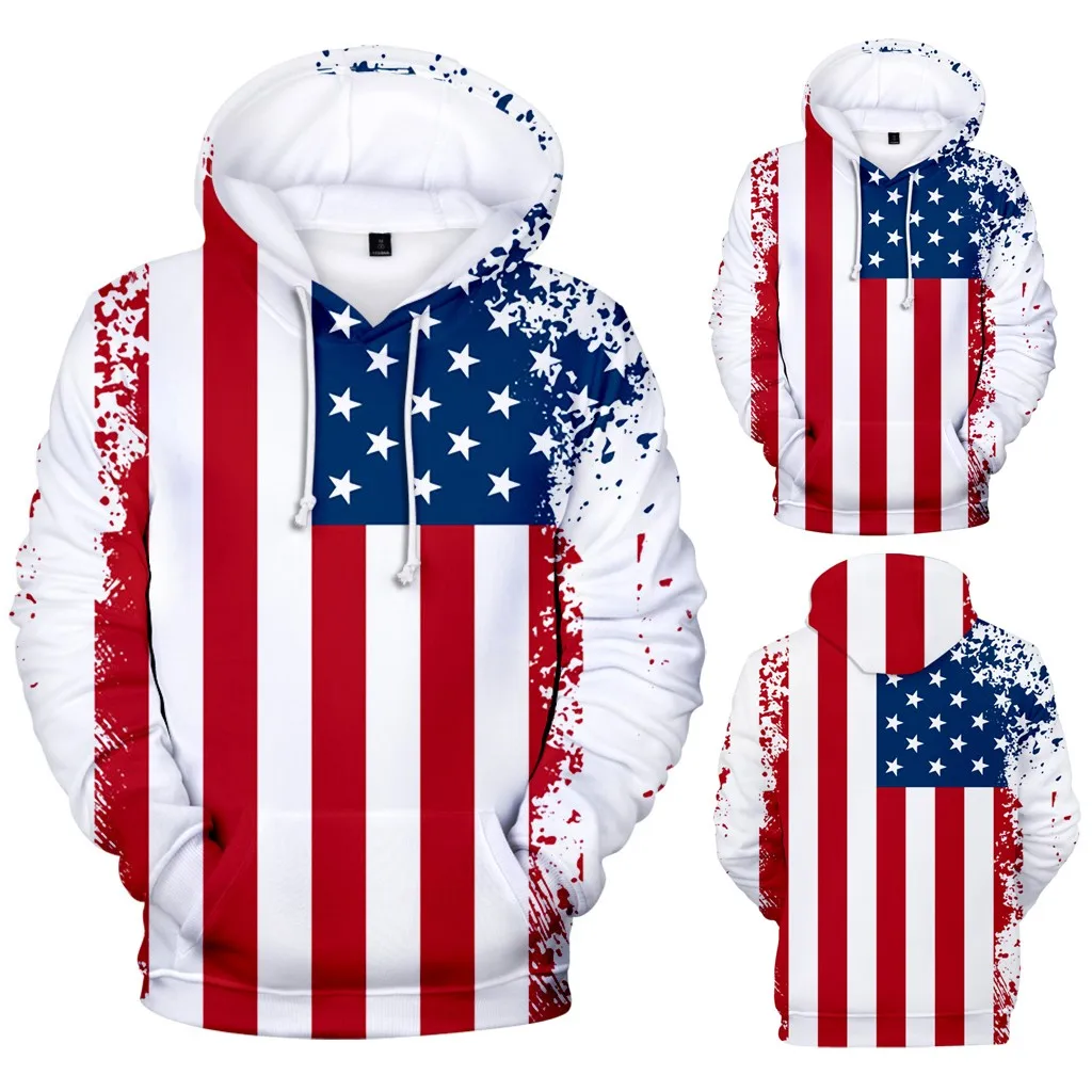 

Men's Hoodie Sweatshirt 3D Flag Pattern Printed Long Sleeve Top Autumn Sports Hoodie Men's Shirt Men's Hoodie Casual