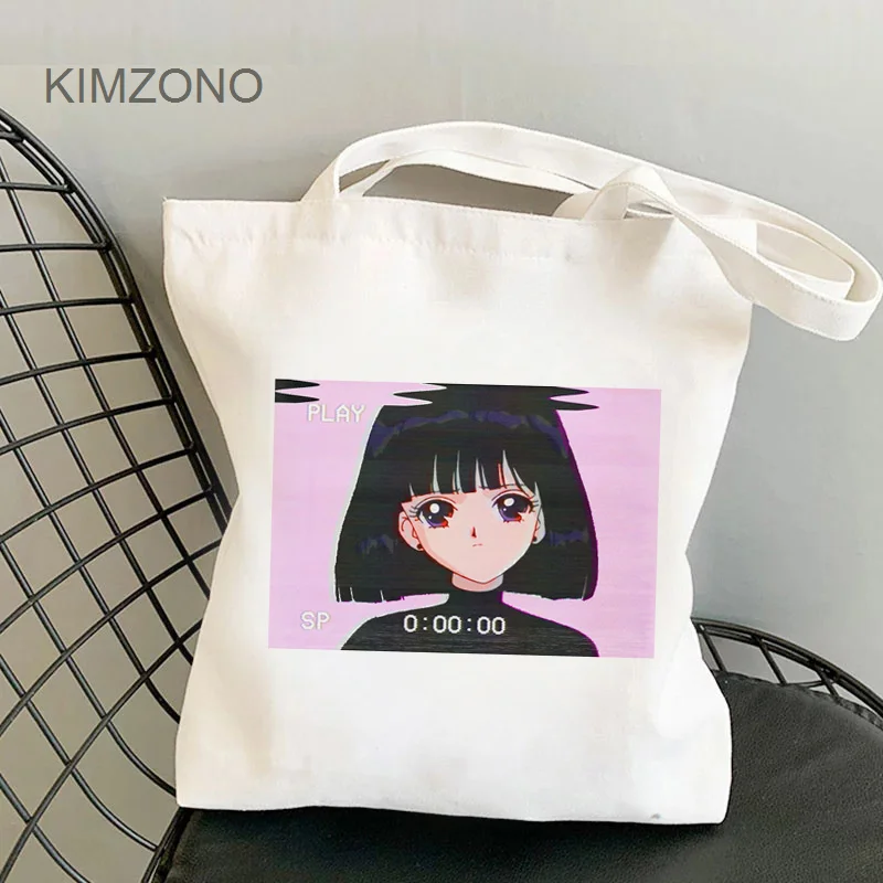 Vaporwave сумка для покупок хлопковая Экологически чистая из ткани | Багаж и сумки