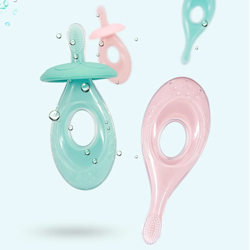 Однотонная безопасная детская зубная щетка Мягкая силиконовая Чистящая