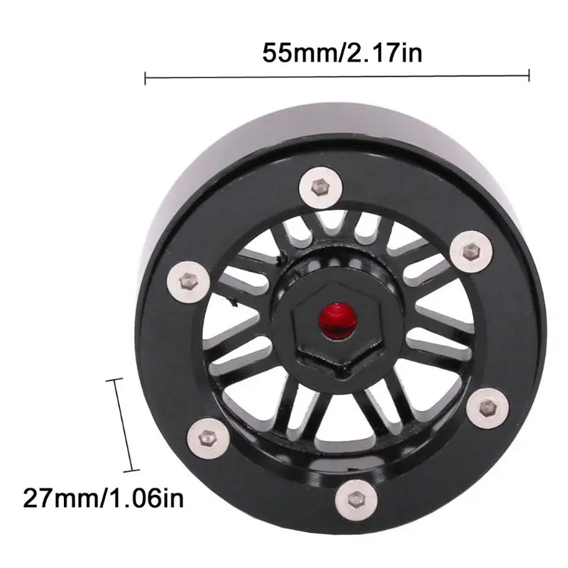 

4pcs/set 1.9in Aluminum Alloy Beadlock Wheel Rim for trx4 1/10 RC Crawler B36E