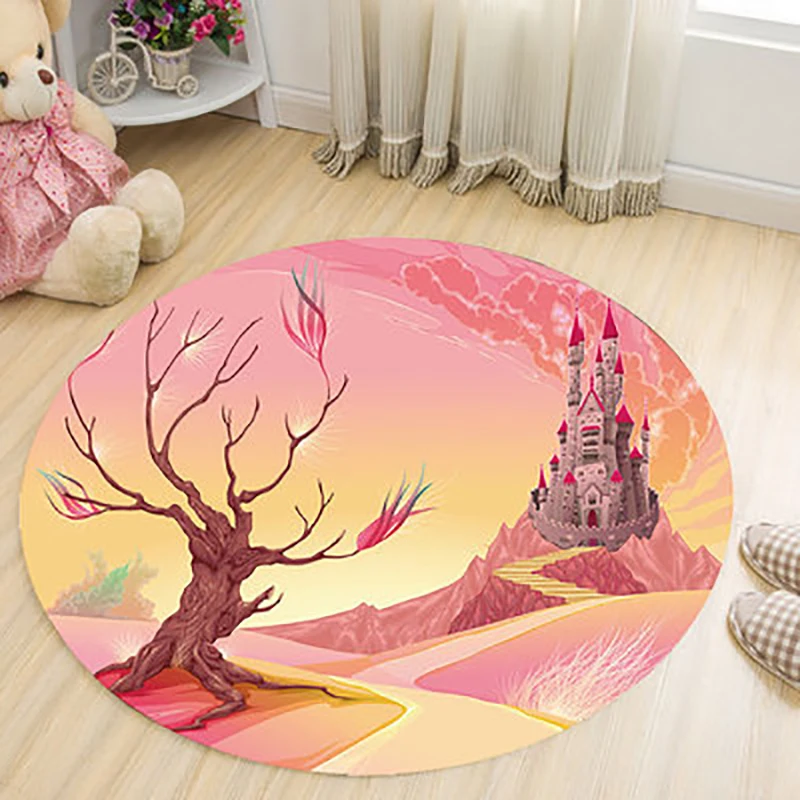 Милый круглый ковер с рисунком мороженого коврик для ванной мультяшным принтом