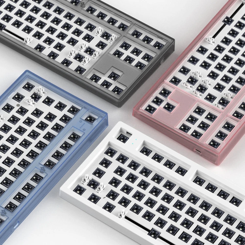 RGB LED Mechanical Keyboard Kit Full for Flesports MK870 Programmable Swappable Keyboard DIY Type-C FL.CMMK Satellite Shaft PC