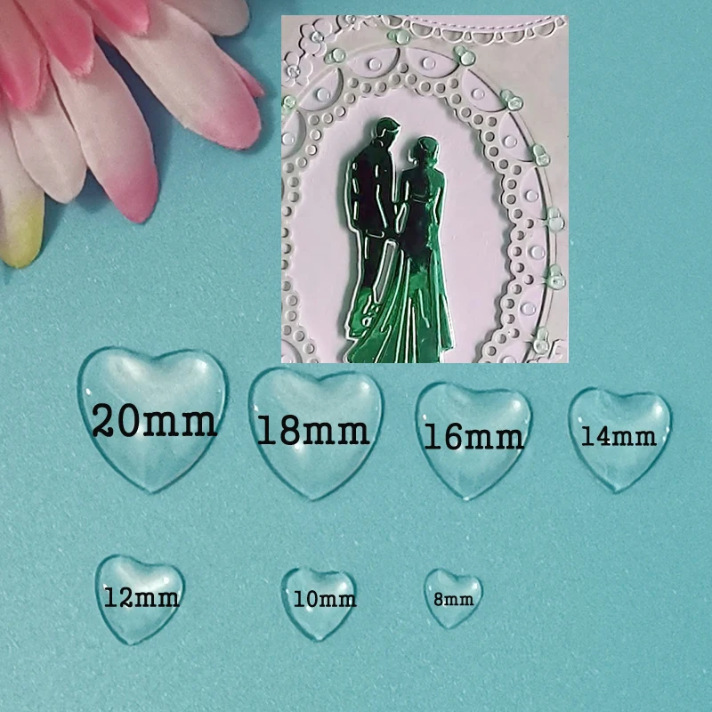 Сердце Форма 8-20 мм моделирование капли росы Трафаретный вырубной штамп и марки