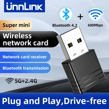 600Mbps 5G&2.4G Wireless Wifi Adapter USB 2.0 Drive-free Bluetooth 4.2 Network Card Hotspot Receiver For Desktop Laptop Windows