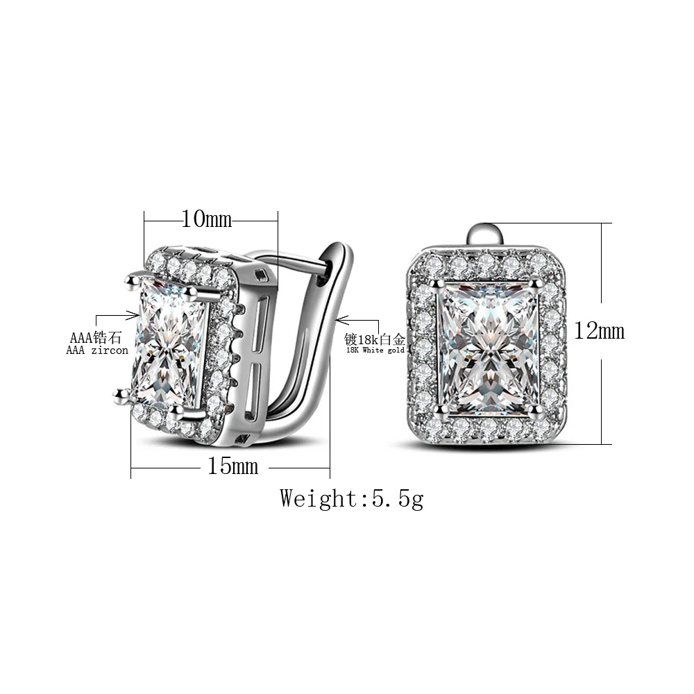 Женские квадратные серьги из серебра 2020 пробы с большим кристаллом | Украшения и