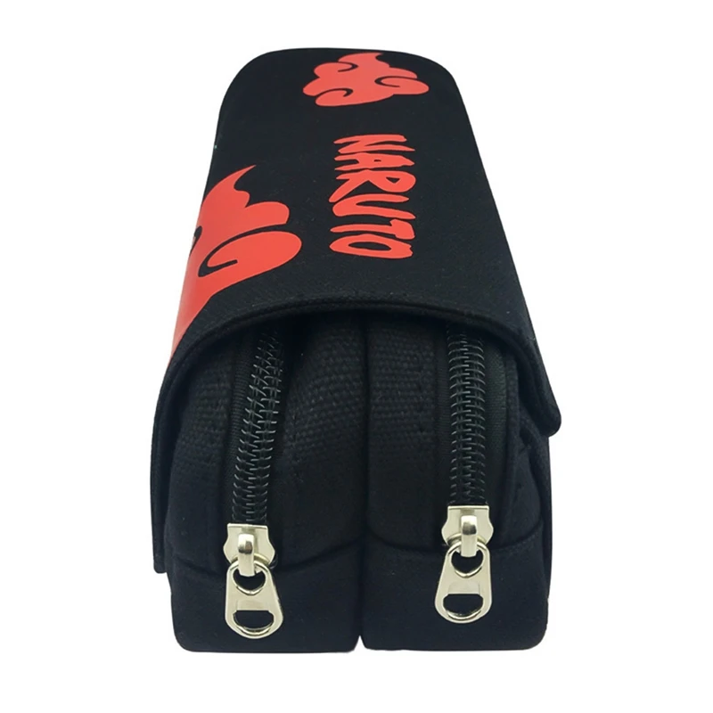 Аниме Наруто Akatsuki Наруто Холст Карандаш сумка двойная молния большой емкости Карандаш Чехол Косплей косметичка
