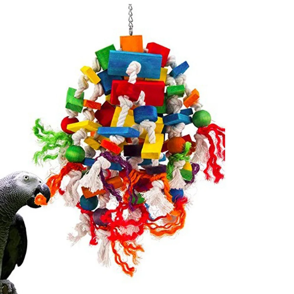 Cacatua galerita попугай Ара большой попугай игрушка деревянные принадлежности для попугаев домашних животных для попугаев, для кусания игрушки Красочная птица игрушка