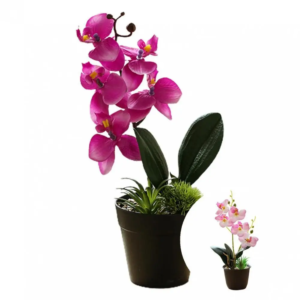 

Fake Potted Plant Attractive Beautiful Vivid Simulation Butterfly Orchid Bonsai Bright-colored Exquisite Artificial Bonsai