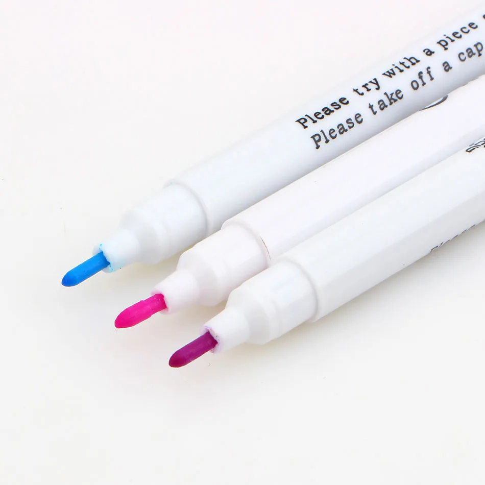 3pcs/lot Blue Purple Pink Air / Water Erasable Pen Fabric Marker Auto-Vanishing Apparel Embroidery Design | Канцтовары для офиса и
