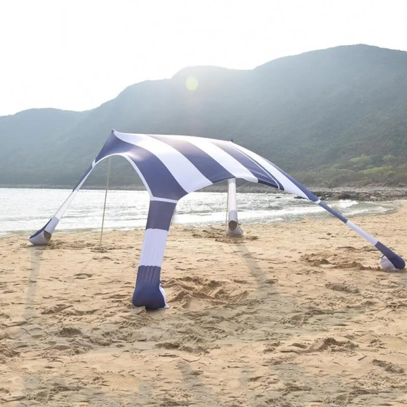 

Family Beach Sunshade Lightweight Sun Shade Tent With Sandbag Anchors 4 Free Pegs UPF50 UV Large Portable Canopy