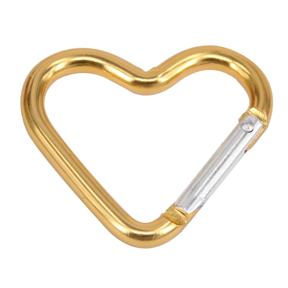 

10pcs Heart Shape Mountaineering Hook Aluminum Climbing Button Survival Gear Climbing Carabiner Rock Climbing Tools