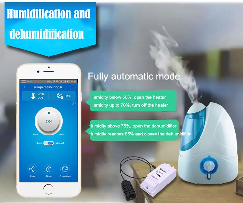 Умный Wi Fi переключатель Sonoff TH16/TH10 с мониторингом температуры и влажности|Модули