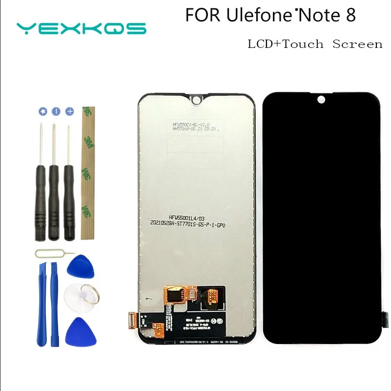 100 tested new for ulefone note 88p lcd displaytouch screen digitizer assembly for ulefone note 8 phone replacement tools free global shipping
