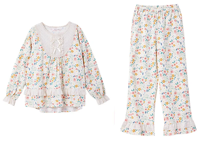 Женский пижамный комплект с цветочным принтом 1 | Женская одежда