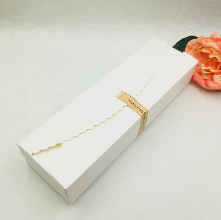 

50Pcs/Lot Long Type Packaging Kraft Paper Box Black White Brown Gift Box For Packing Flower/Cake/Candy 23x7x4cm