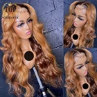 Topnormantic Remy человеческие волосы парики для женщин хайлайтер цвет тела волны 13x 4 кружевные передние парики с предварительно выщипанной линией волос