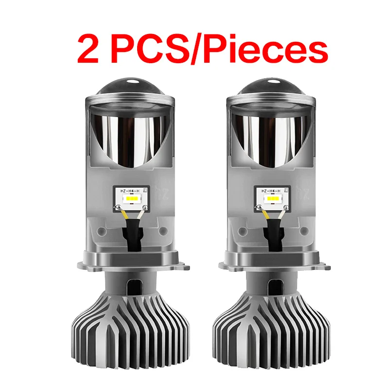 Silver 2pcs AILEO Canbus 90 Вт/пара лампа H4 светодиодный мини-проектор Объектив Automobles лампа 20000LM конверсионный комплект Hi/Lo луч фары 12V24V RHD LHD - Испускаемый цвет: Silver 2pcs
