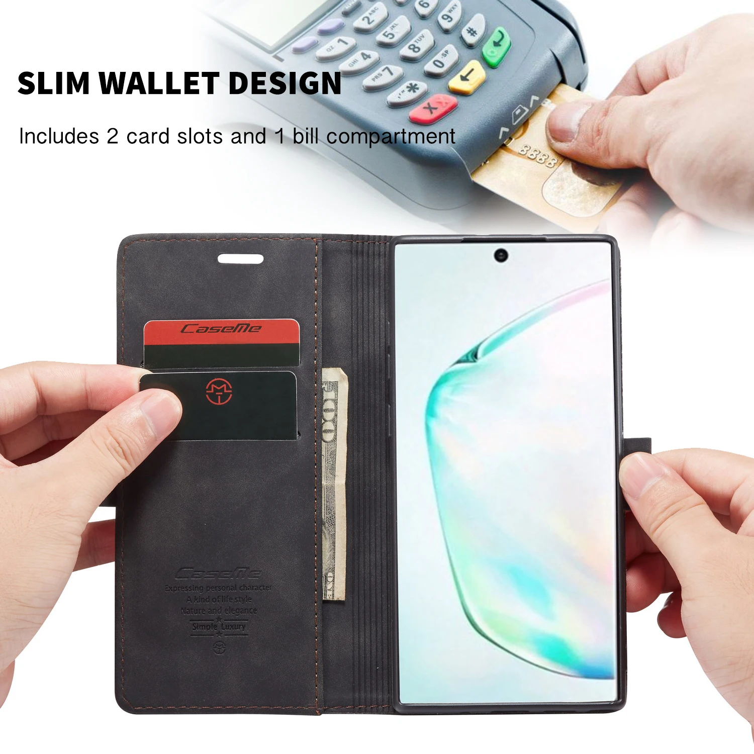 Магнитный кожаный чехол для samsung Galaxy Note 10 S10 5G S10e S9 S8 Plus S7 Edge откидной кошелек