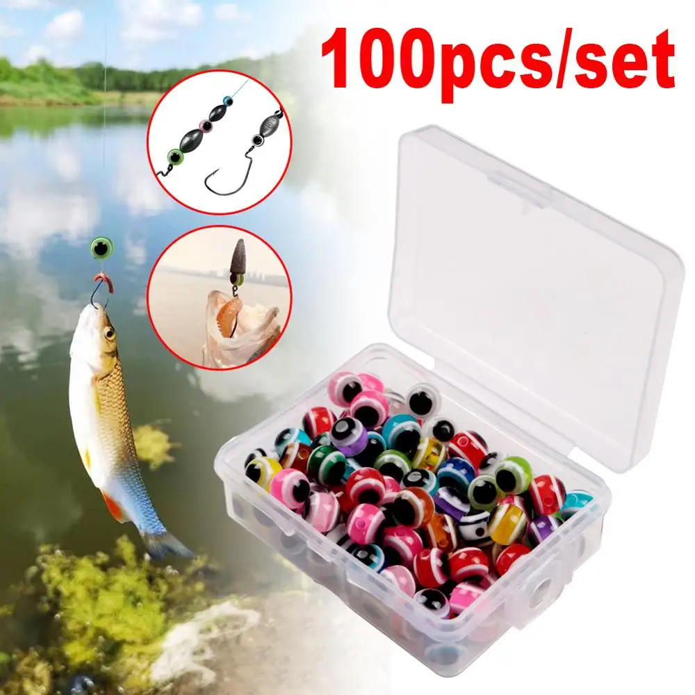 100 шт./компл. рыбий глаз бусины для рыбалки Carolina Rig 6 мм 8 пластиковые s Texas