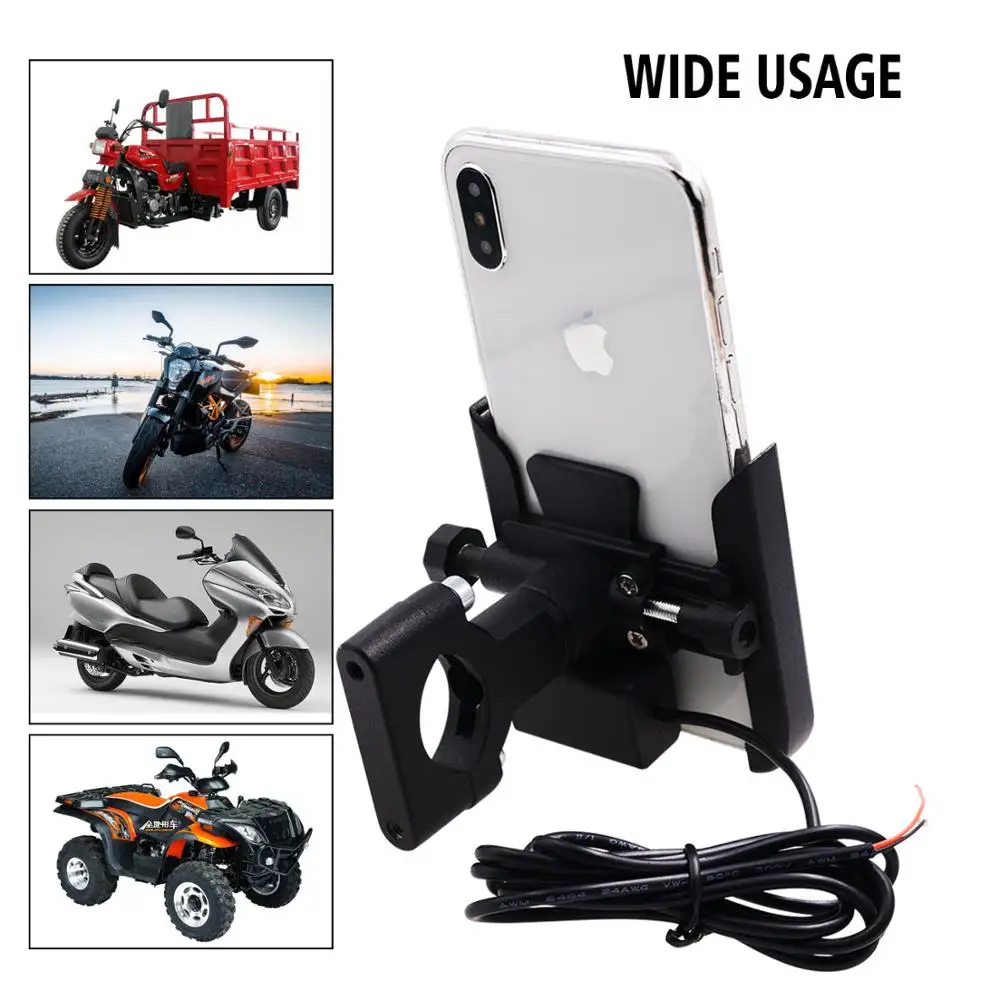 BuzzLee Phone Stand Holder With USB Charger Motorcycle Mobile Mount Bracket Handlebar Amount for iPhone X 11 | Мобильные телефоны и