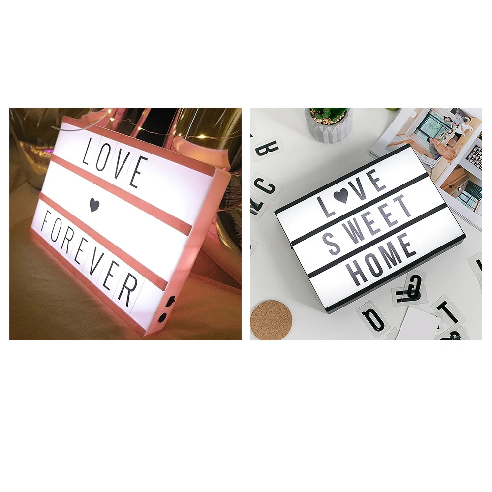 A4 кинематографический лайтбокс wIith 99 букв с подсветкой светящийся знак коробки