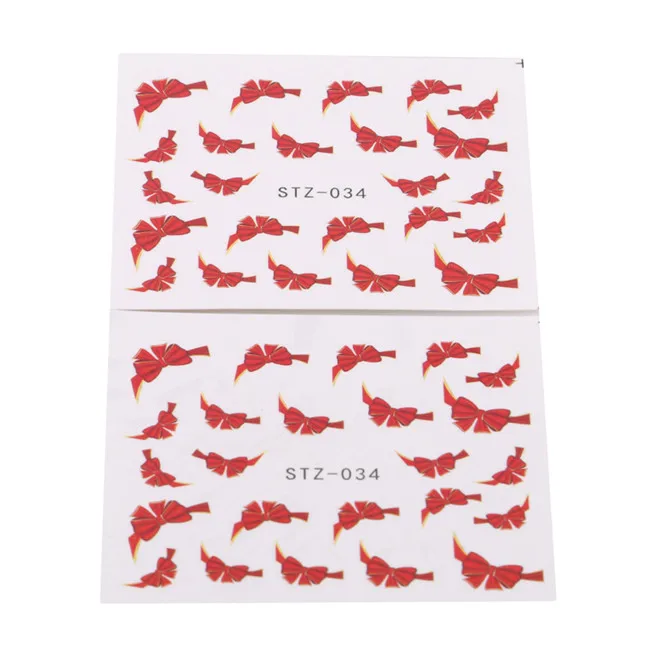 10 шт./упак. красный галстук-бабочка переводные наклейки для ногтей украшение