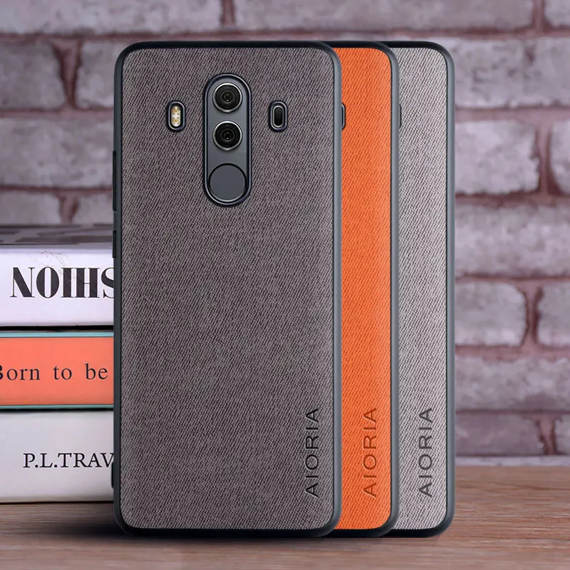 Чехол для Huawei Mate 10 Pro Lite чехол роскошная текстильная кожа мягкий ТПУ Жесткий