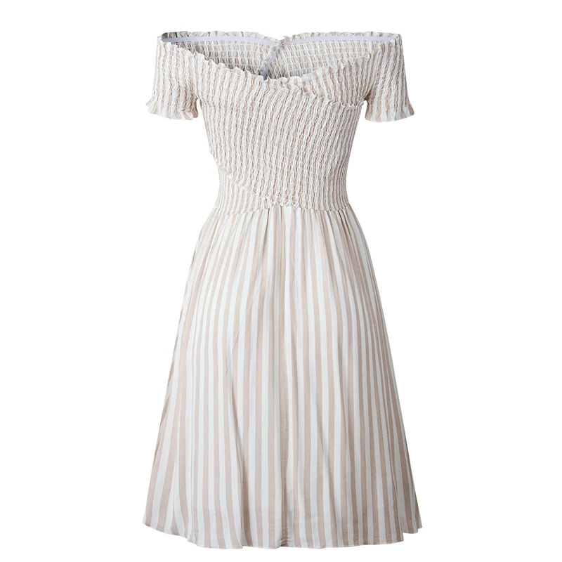 Модное женское элегантное платье в полоску сексуальное повседневное мини-платье