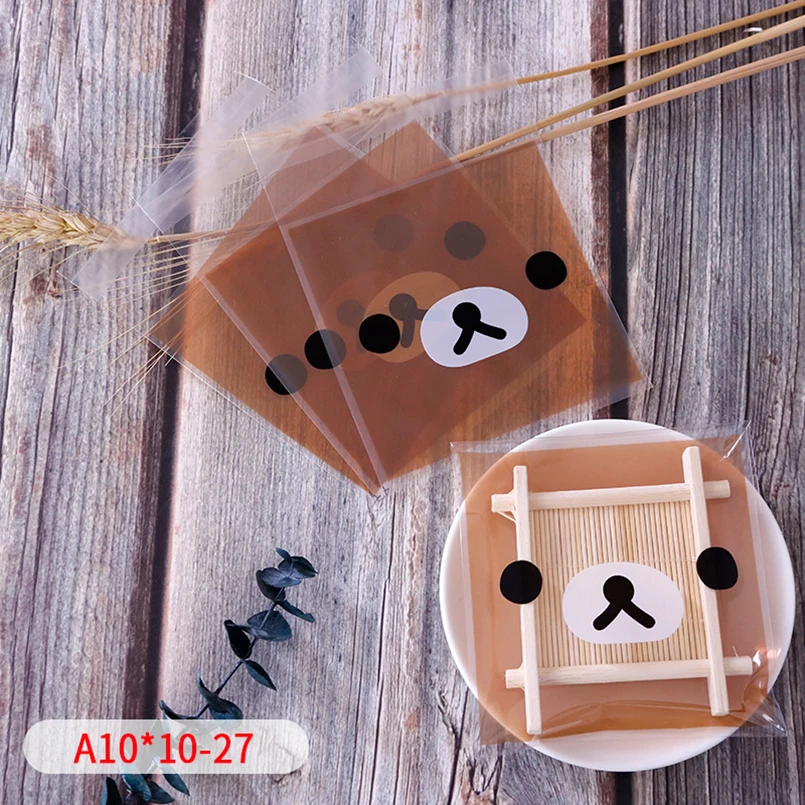 50 шт./лот Мультяшные милые честные медвежонки коричневые матовые пакеты для мыла