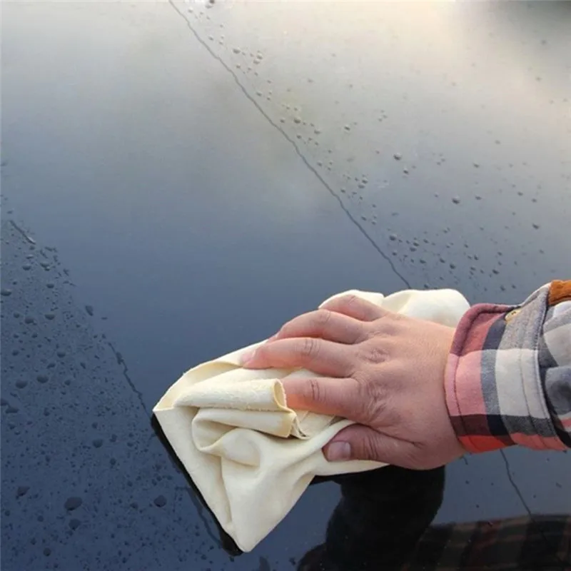

Natural Chamois Leather Car Cleaning Cloth Genuine Leather Wash Suede Absorbent Quick Dry Towel Streak Free Lint Free
