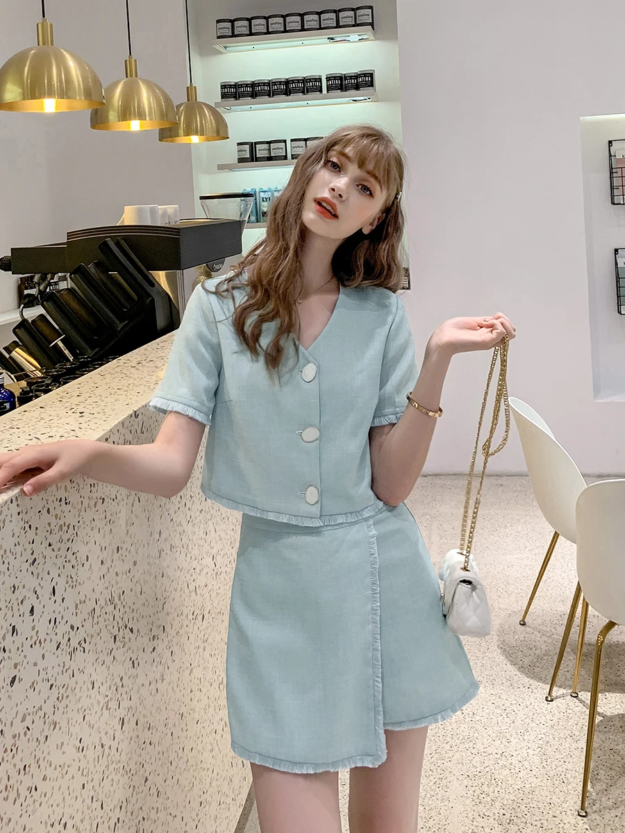 Mg Small As Костюм-двойка в западном стиле на возраст Лето 2019 короткая куртка для