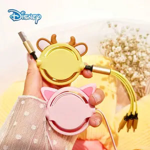 disney 3in1 data usb cable fast charger charging cable for iphone android huawei xiaomi universal cartoon cute phone data lines free global shipping