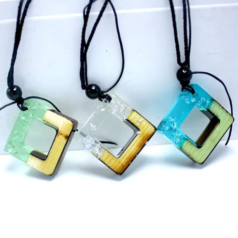 Ожерелье с кулоном из полимерного дерева ручной работы для мужчин и женщин
