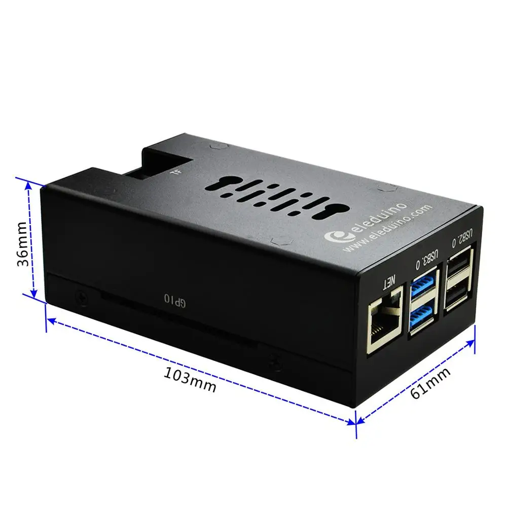 Raspberry Pi 4 Модель B металлический корпус с охлаждающим вентилятором черный |