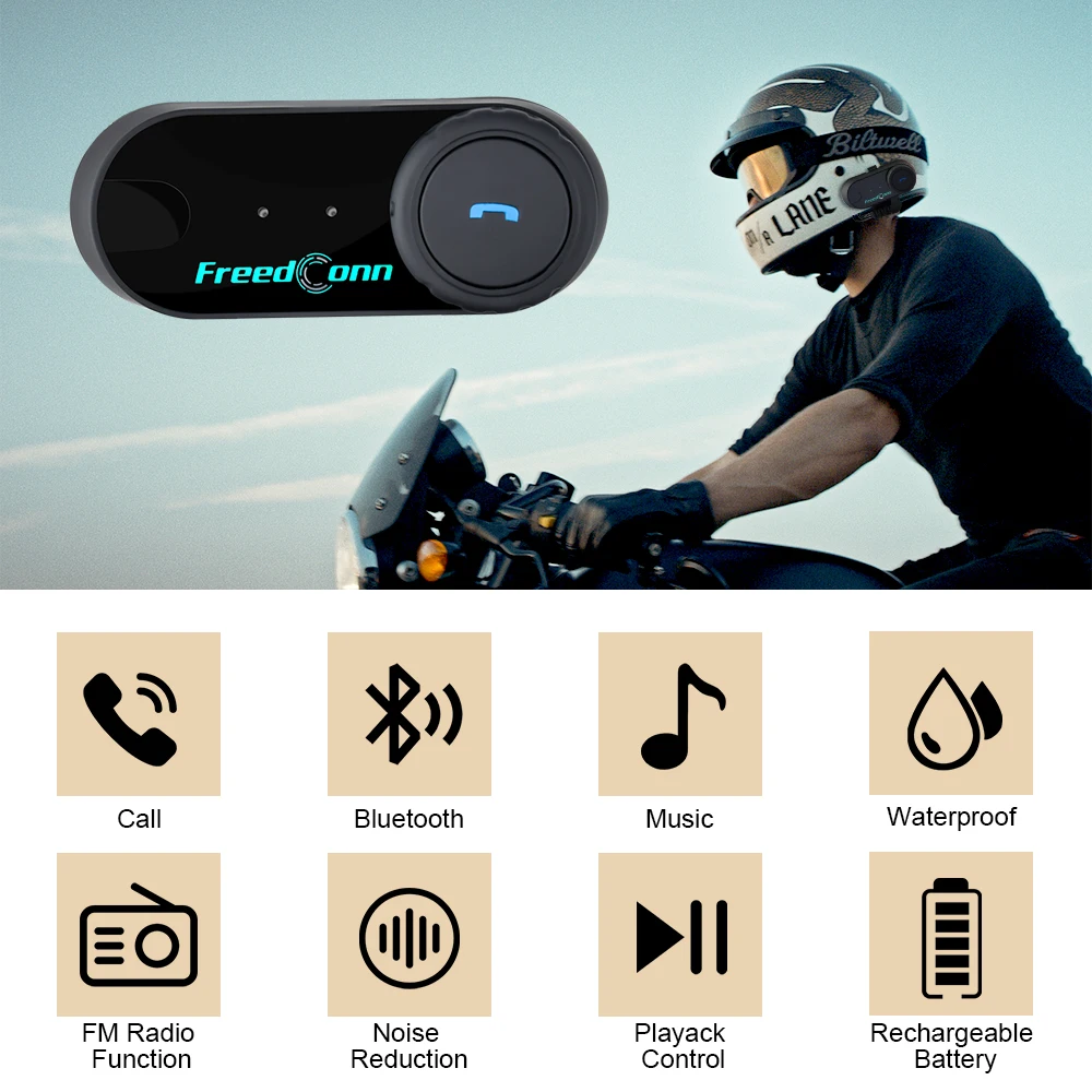 Freedconn TCOM OS Bluetooth Гарнитура Интерком Мотоциклетный Шлем Интерфон 2 Всадника 100M Мото