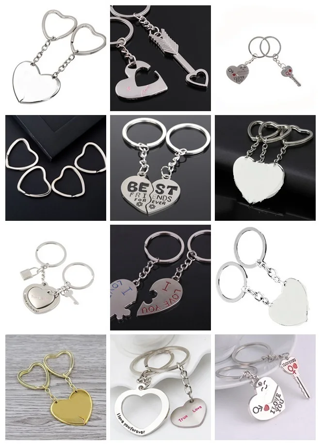 Брелок для влюбленных в виде сердца 1 пара подарок на день Святого Валентина