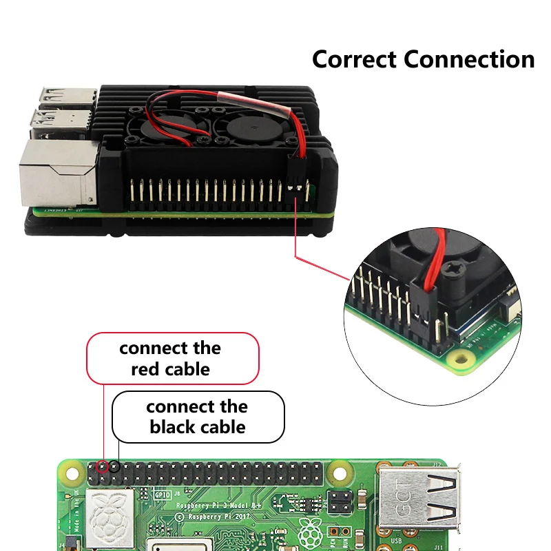Чехол для Raspberry Pi 4 из алюминиевого сплава с двойным вентилятором/пассивным