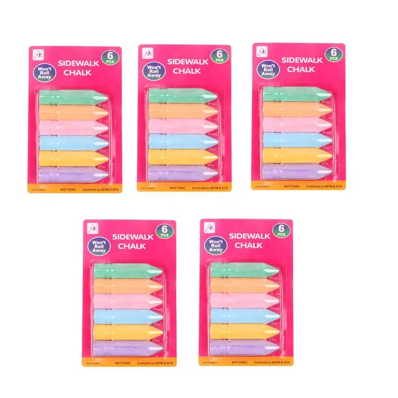 

5 Sets Colorful Chalks Hexagonal Drawing Chalks Painting Teaching Aids