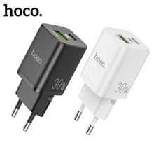 Hoco USB C PD30W Phone Charger QC3.0 USB Type C Fast Charging For Xiaomi Poco X3 Wall Travel PD Charger For iPhone 12 Accessorie