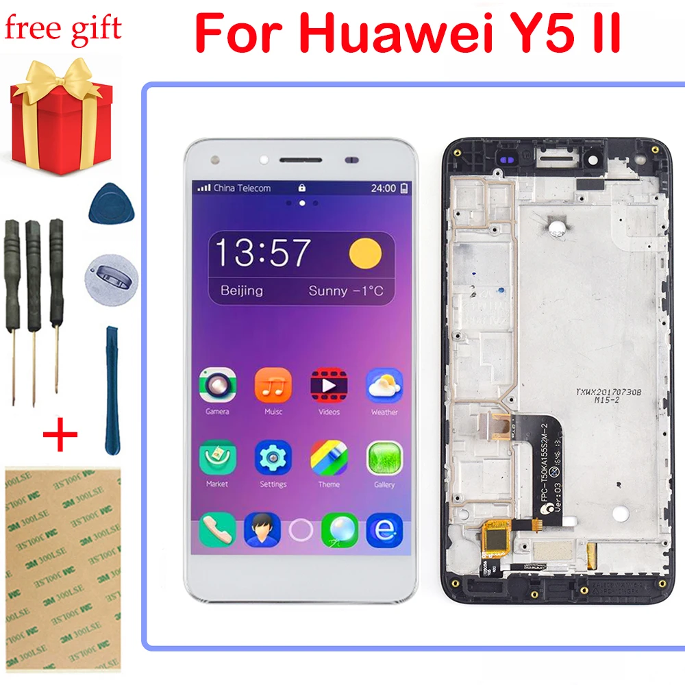 Для huawei Y5 II ЖК-дисплей Дисплей кодирующий преобразователь сенсорного экрана в сборе для Y5II Y5 2 CUN-L03 CUN-L23 CUN-L33 CUN-L21 Cun-u29 Enjoy 5